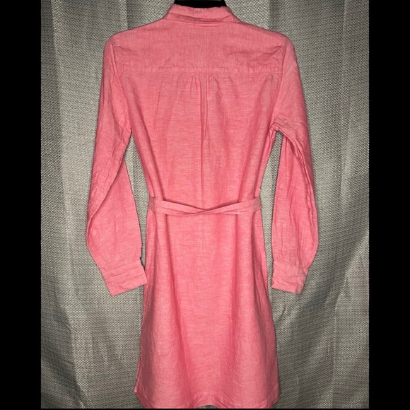 Red Long Sleeve Button Up Brooks Brothers Dress - Picture 2 of 5